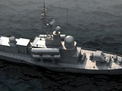 Battleship PBR Low-poly 3D model