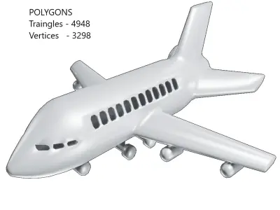 Games Aeroplane Toy Low-poly 3D model