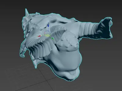 high poly dragon head of Free 3D model