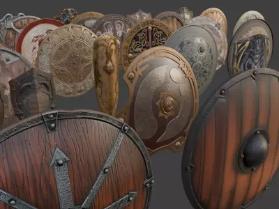 Medieval Fantasy Shields Pack 3D model