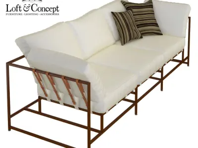Canvas and Copper Sofa 3D model
