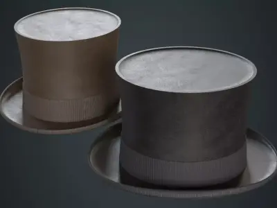 Top Hat 1A Low-poly 3D model