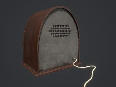 Retro radio Low-poly 3D model