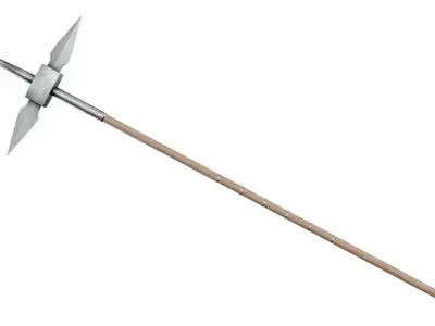 Cross tipped spear Low-poly 3D model