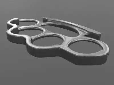 Knuckle metal fist ring 3D model