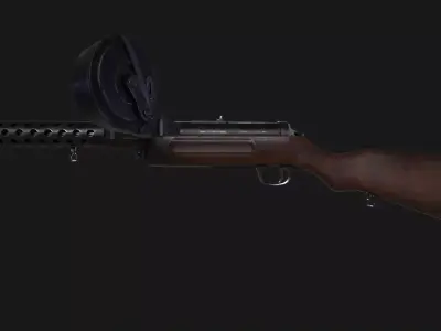 MP18 Submachine Gun Low-poly 3D model
