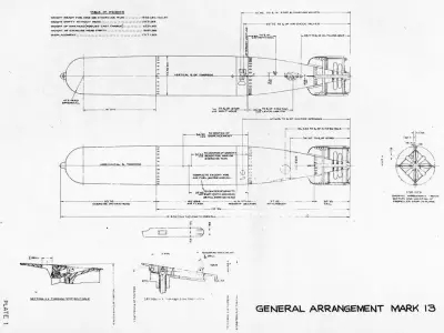 US Navy Mk 13 torpedo game model Low-poly 3D model