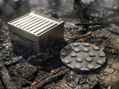 Electronic parts of the crashed Shahed drone Low-poly 3D model