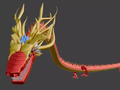 peculiar dragon Low-poly 3D model