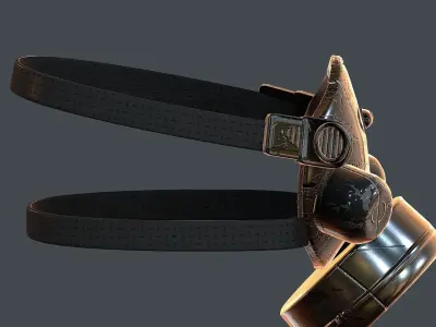 Gas mask helmet 3d model scifi Low-poly  Low-poly 3D model 2