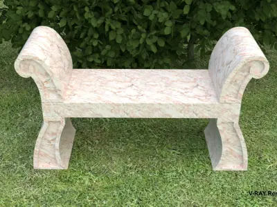 Simple Stone Georgian Bench Low-poly 3D model