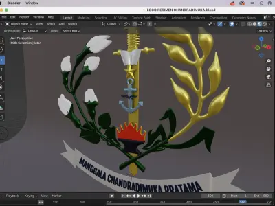 3D LOGO RESIMEN CHANDRADIMUKA 3D model