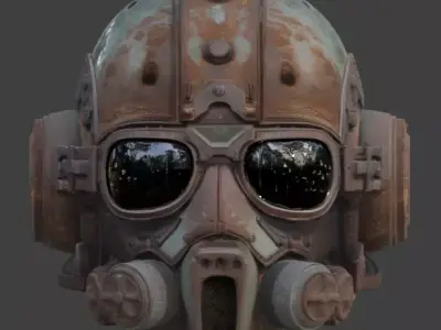 Steampunk Combat Pilot Helmet 3D Model Low-poly 3D model
