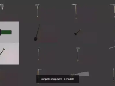 low poly equipment tools 3D Model Pack