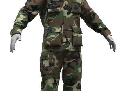 BDU-Battle Dress Uniform - Marvelous Designer  3D model