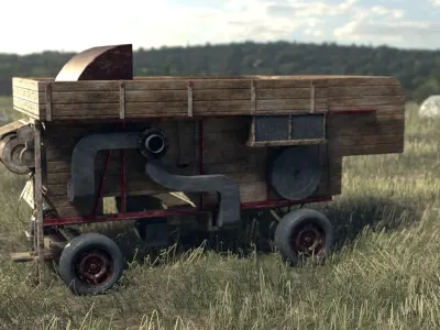 40 era Thresher - Combine Harvester 3D model