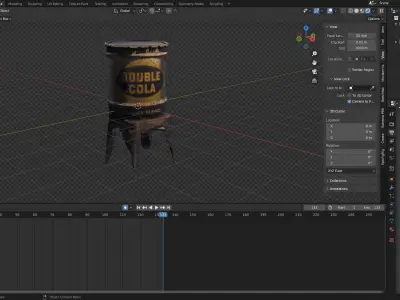 Antique Double cola Cannister asset 3D model
