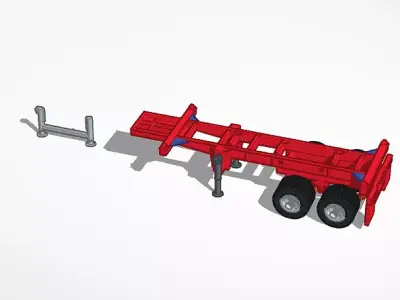 20ft Container Trailer 3D print model
