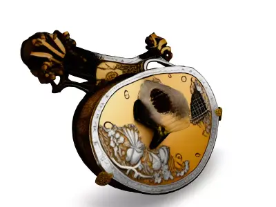 Ornate Lute Guitar 3D Model Low-poly 3D model