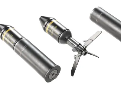 Ammo 84 mm Low-poly 3D model