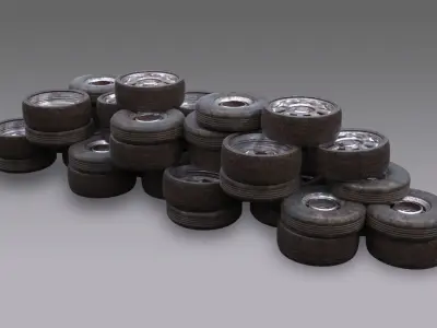 Junk Yard Tire Pile 3D model