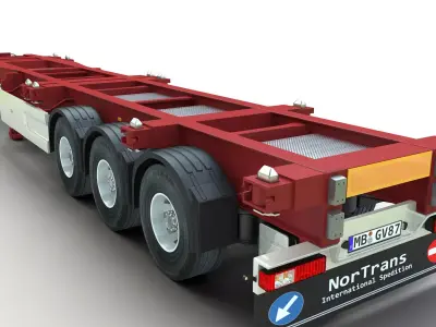 Shipping Container Trailer 3D model