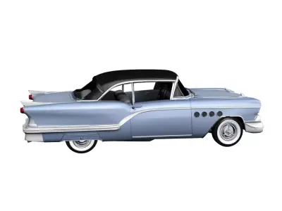 1958 Classic American Car  Vintage Luxury Sedan 3D model