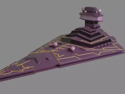 spaceship low poly game ready star wars ship Low-poly 3D model
