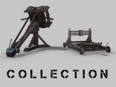 MEDIEVAL Ballista and Catapult 3D Model Pack