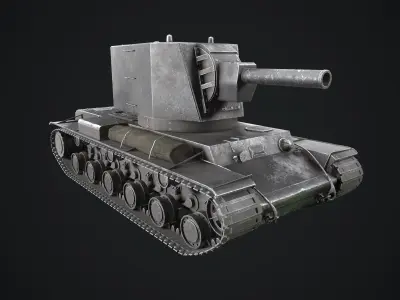 KV-2 low poly black Low-poly 3D model