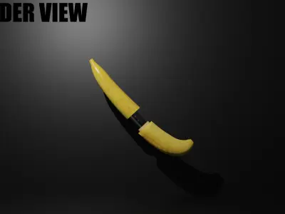 VRChat Banana Tanto Poiyomi Shader Low-poly 3D model
