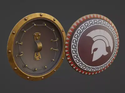 Greek Shield 2 Free low-poly 3D model