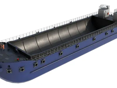 Split Hopper Barge 3D model