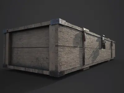 Wooden weapon crate 3D model