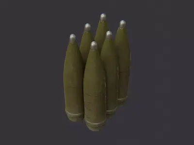 Military Chemical Missile Stack Low-poly 3D model