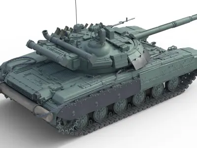 T64 Main Battle Tank Low-poly 3D model