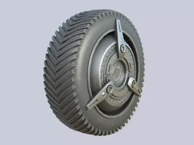 Scifi wheel Low-poly 3D model Low-poly