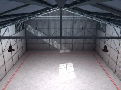 Aircraft Hangar Interior 3D model