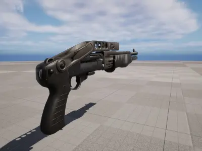 shotgun Model and Textures Low-poly 3D model Low-poly 3D model