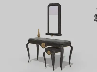 50s living room sideboard 3D model