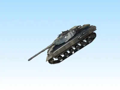 Heavy Armored Assault Tank on the Battlefield 3D model