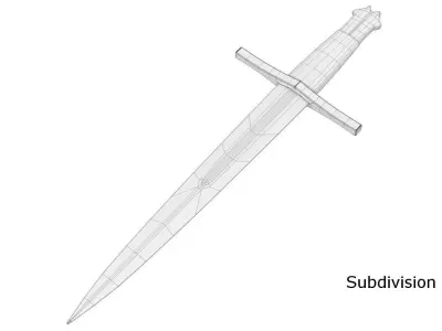 Dagger 1 sword 3D model purchase