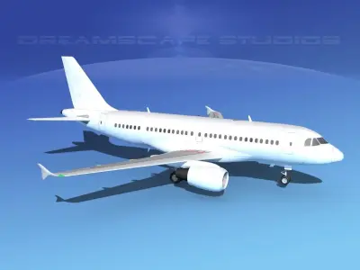 Airbus A319 Unmarked 1 3D model