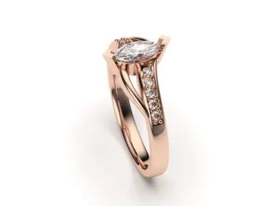 solitaire with ring sizes  7 part S9 3D print model