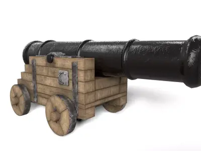 Antique Cannon - Ship Cannon - Pirate Cannon 3D model