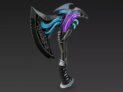 Cartoon Cyber Axe PBR 3D Model Low-poly 3D model