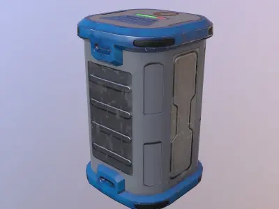 Sci-fi barrel  container Low poly Low-poly 3D model