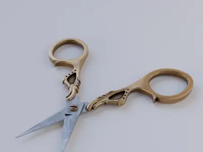 Vintage Scissors Low-poly 3D model
