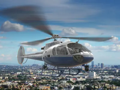 AS-350 LAPD 3 Animated Low-poly 3D model