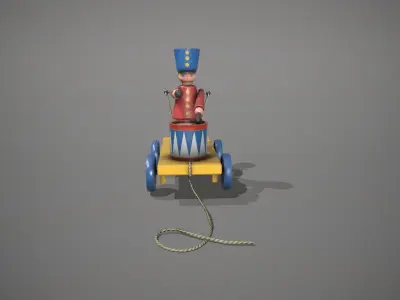 Red Drummer Boy Toy Low-poly 3D model